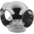 Lavi Industries Lavi Industries, Ball Tee, Side Outlet, for 1.5" Tubing, Polished Stainless Steel 40-705/1H